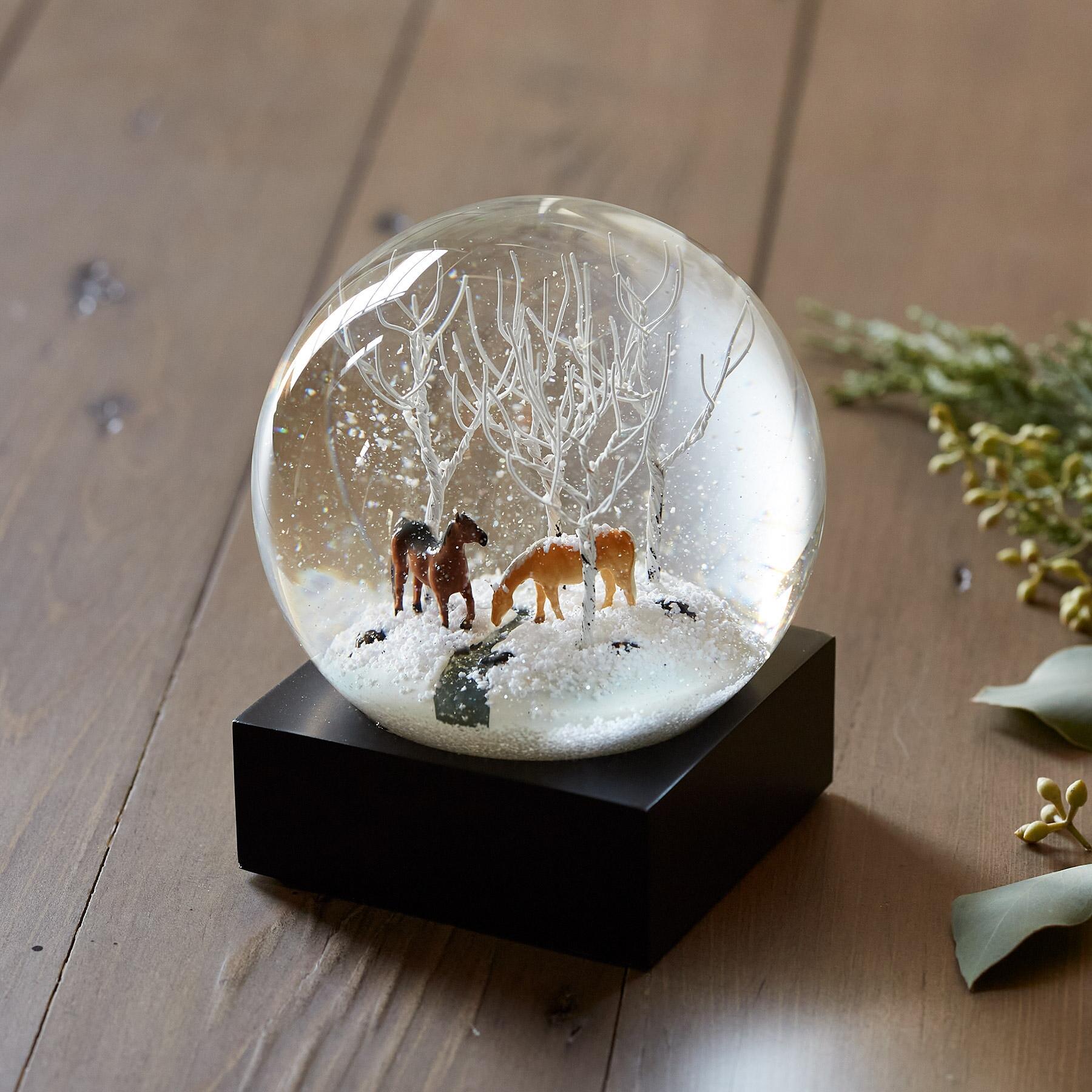 Premium Winter Horses Snow Globe