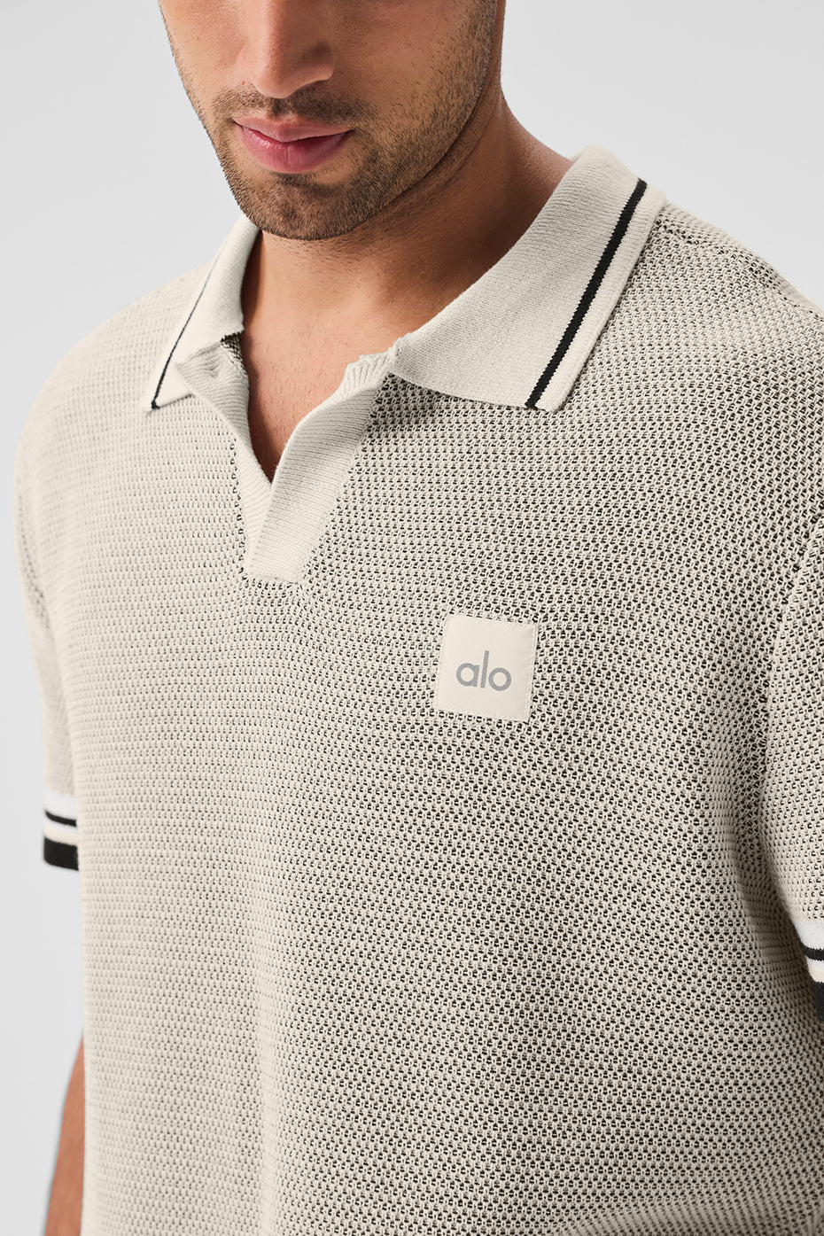 Premium Sports Club Sweater Knit Polo - Bone