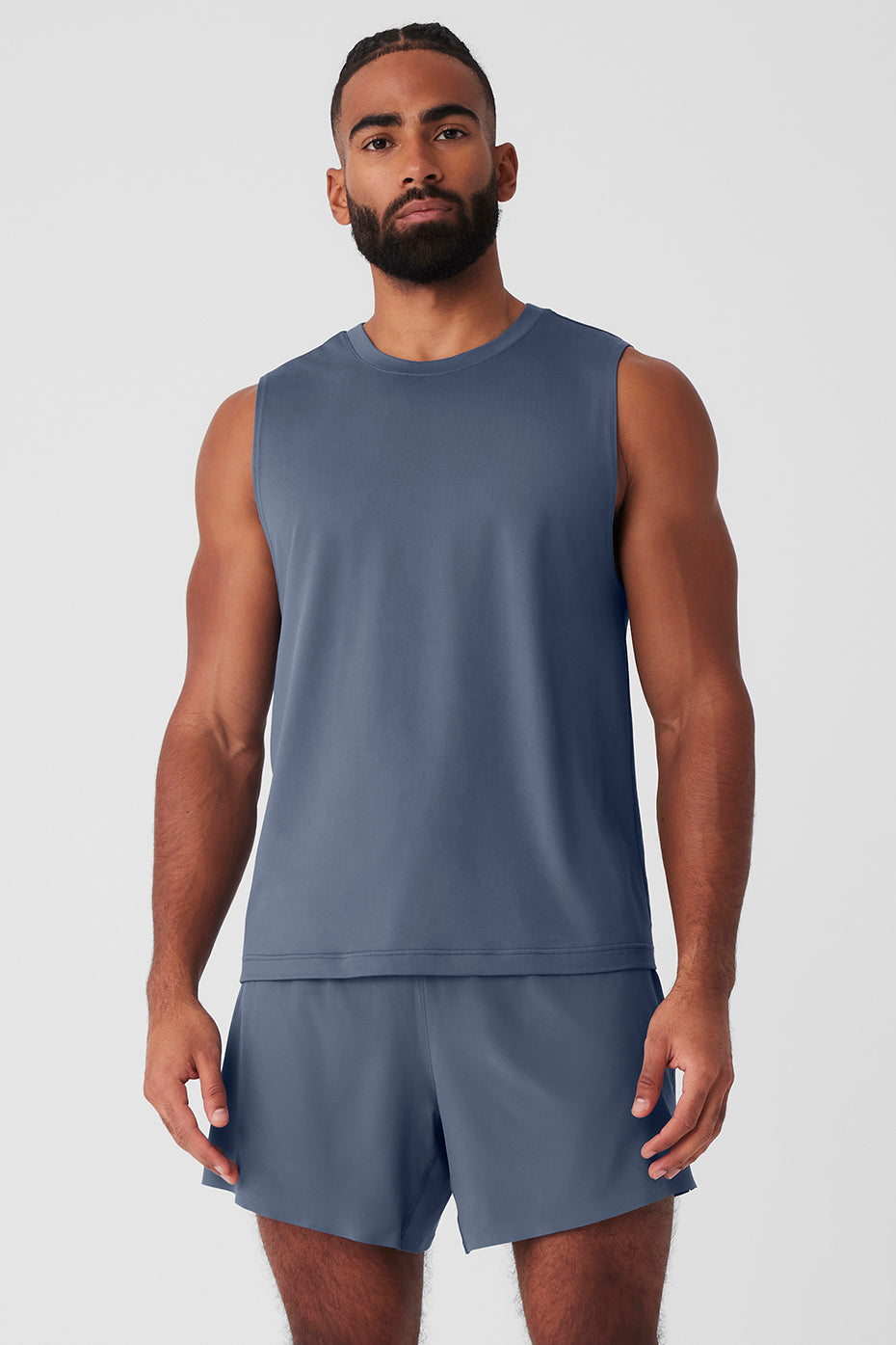 Ultimate Conquer Muscle Tank - Bluestone