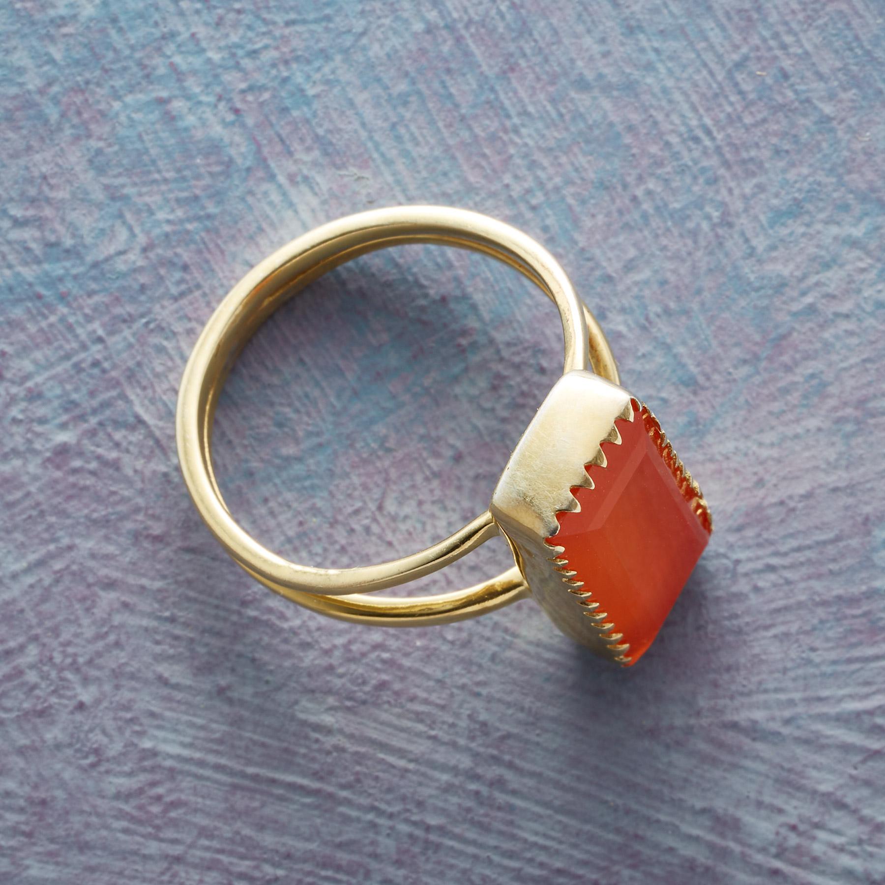 Premium Carnelian Baguette Ring
