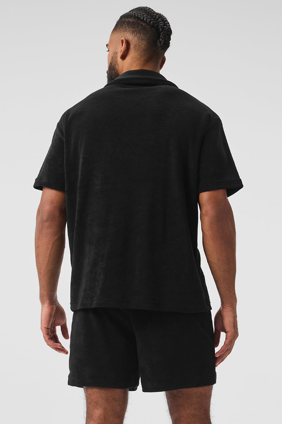 Premium Coastal Terry Button Up - Black