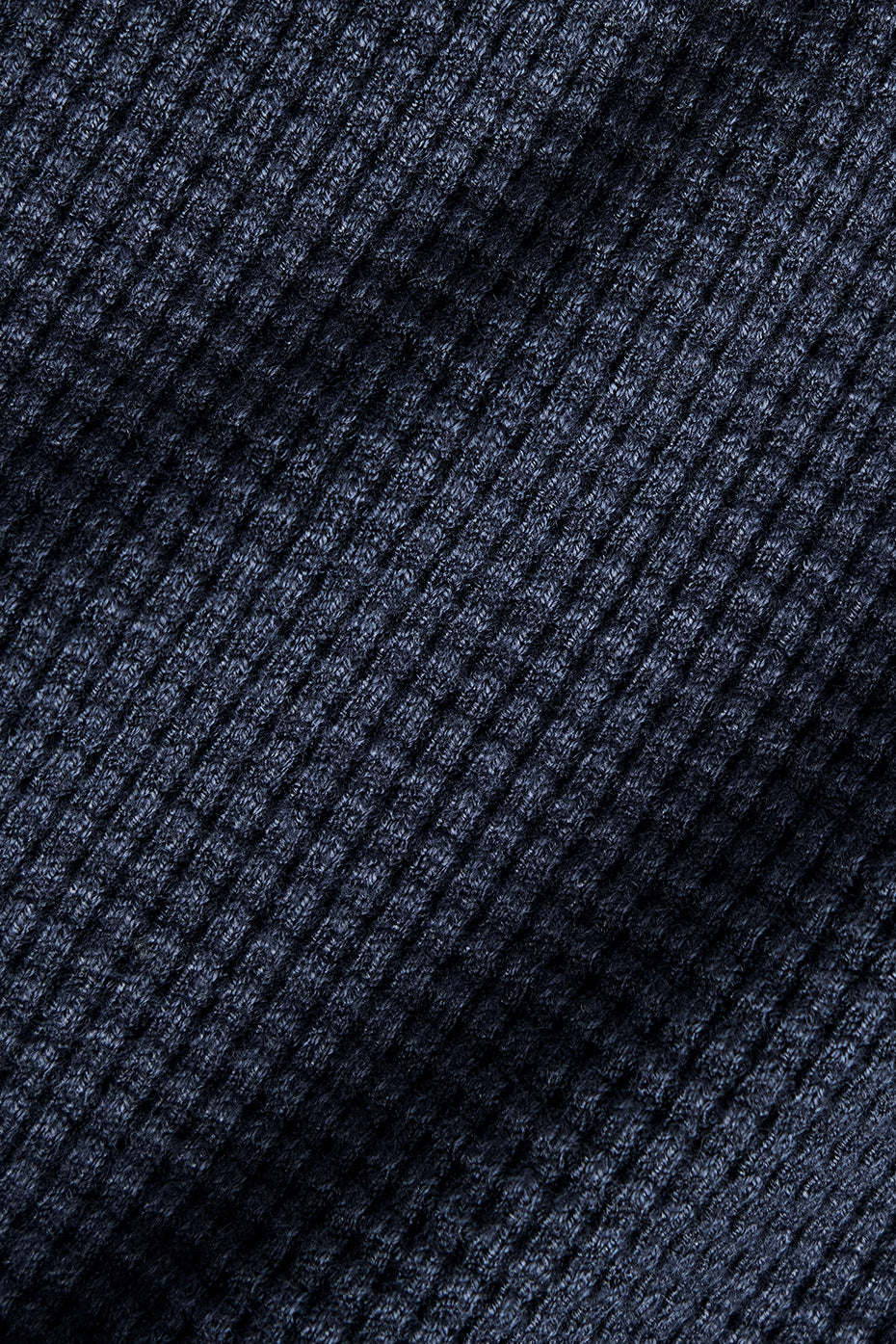 Premium Navy Elevate Waffle Long Sleeve Crew