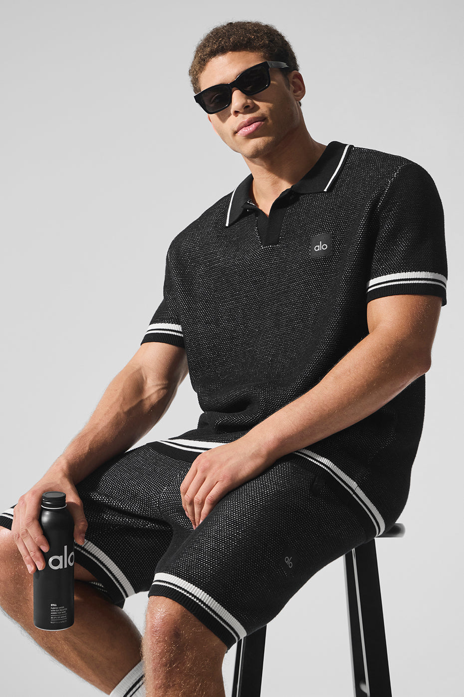 Ultimate Sports Club Sweater Knit Polo - Black