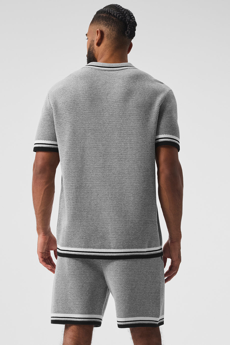 Premium Sports Club Sweater Knit Polo - Athletic Heather Grey