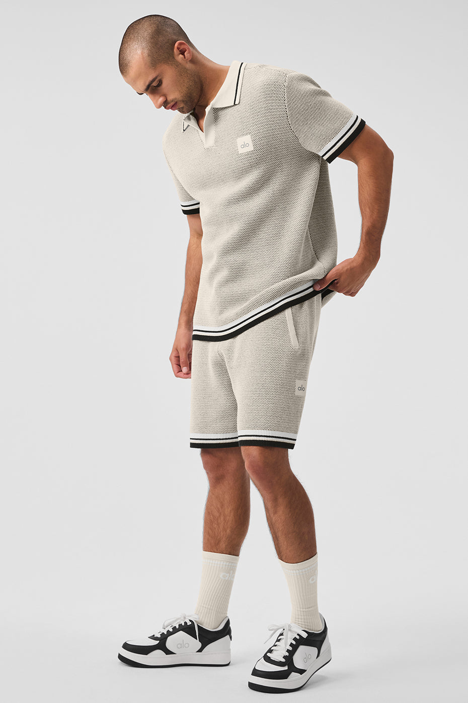 Premium Sports Club Sweater Knit Polo - Bone