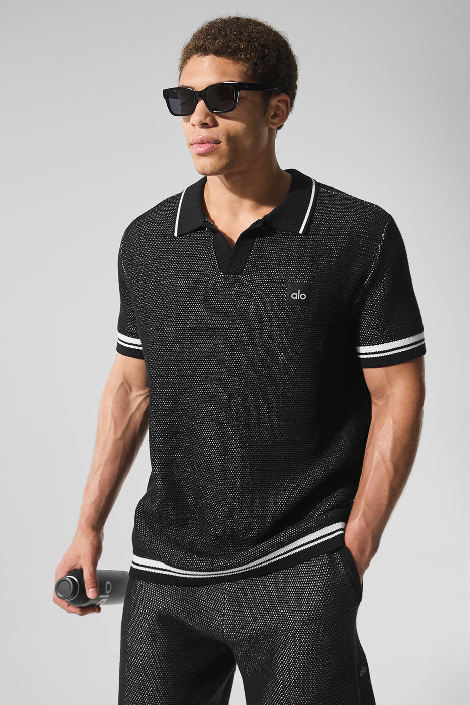 Ultimate Sports Club Sweater Knit Polo - Black