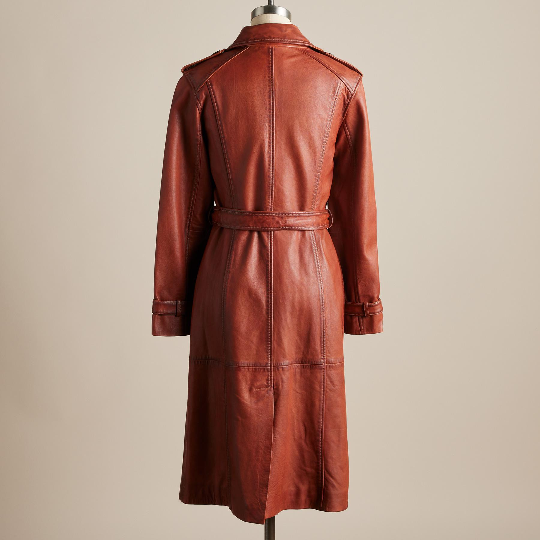 Premium Araminta Leather Trench Coat
