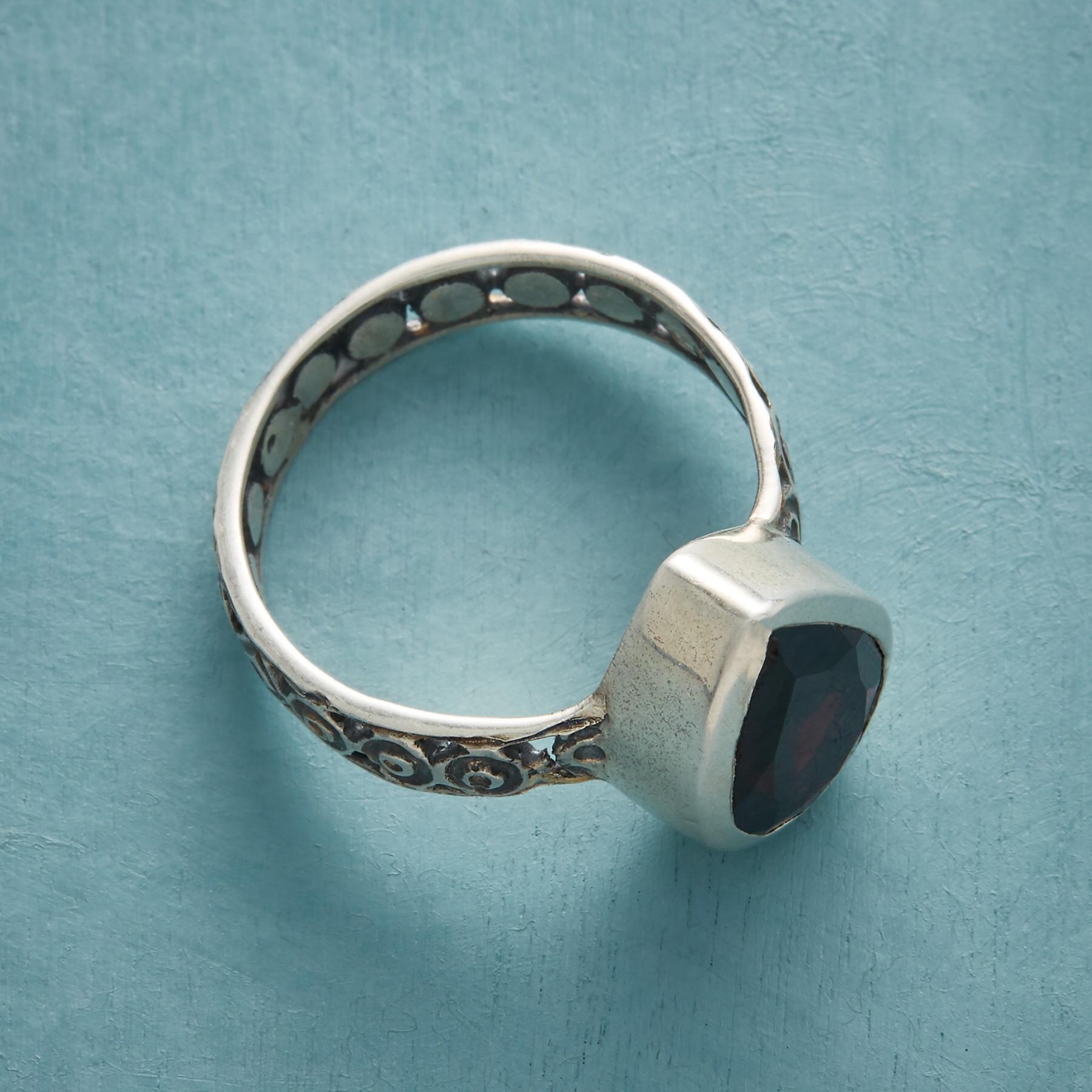 Exquisite Teardrop Garnet Ring