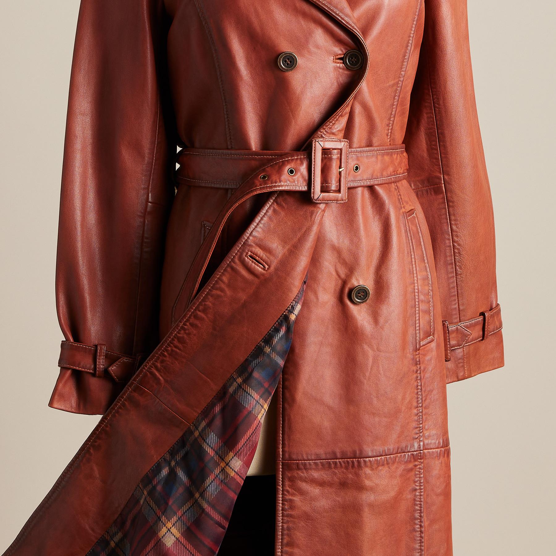 Premium Araminta Leather Trench Coat