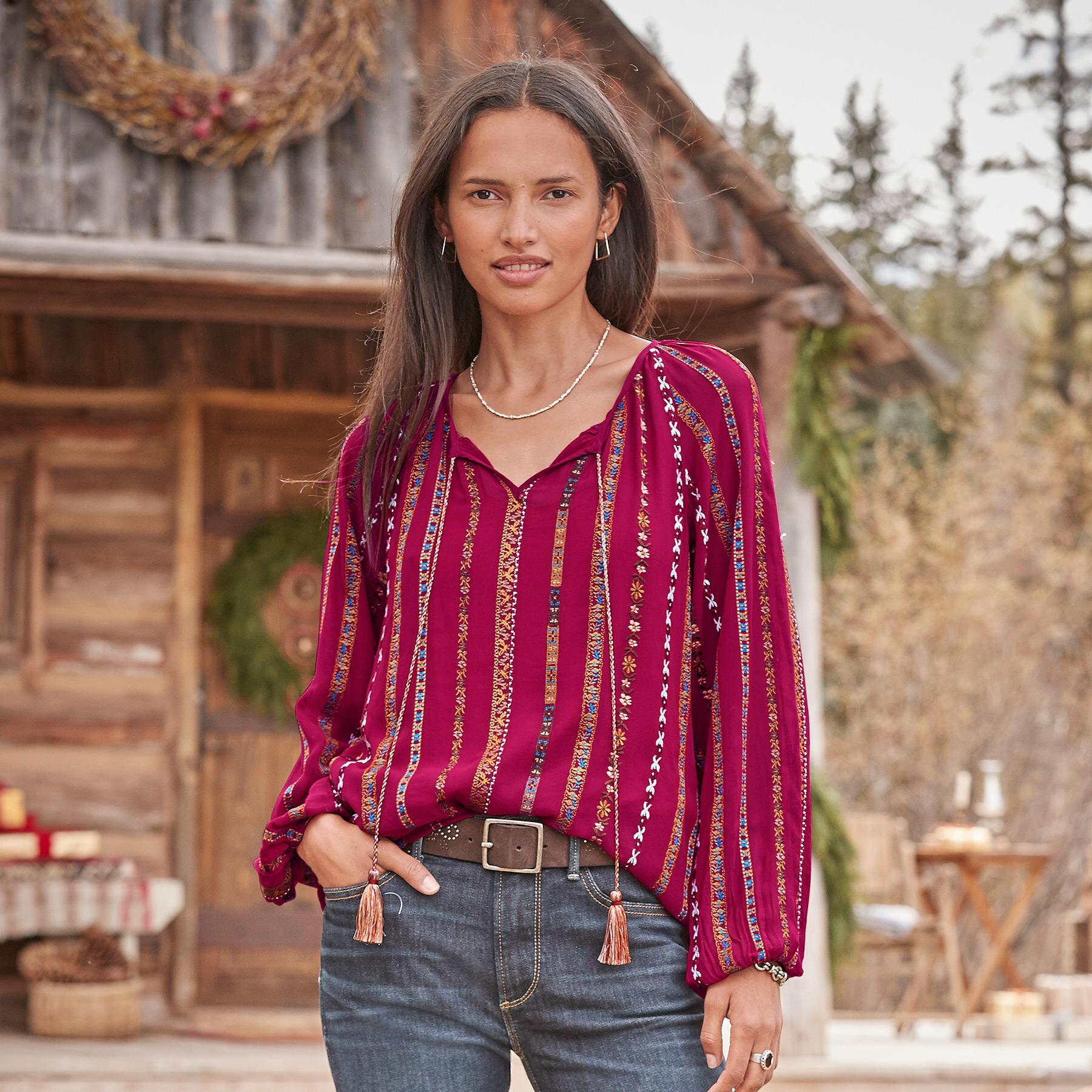 Premium Embroidered Petite Tunic
