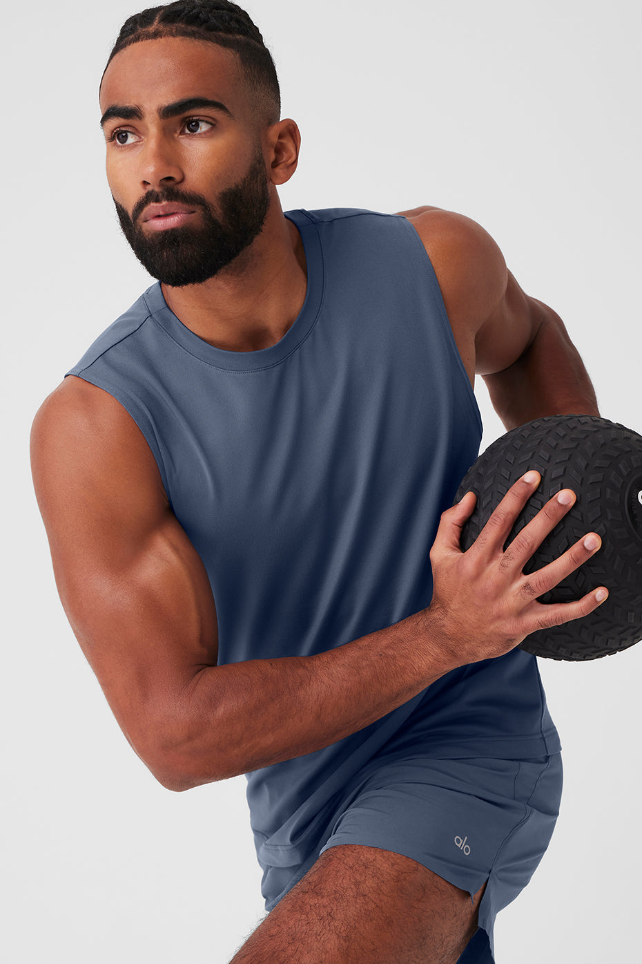 Ultimate Conquer Muscle Tank - Bluestone
