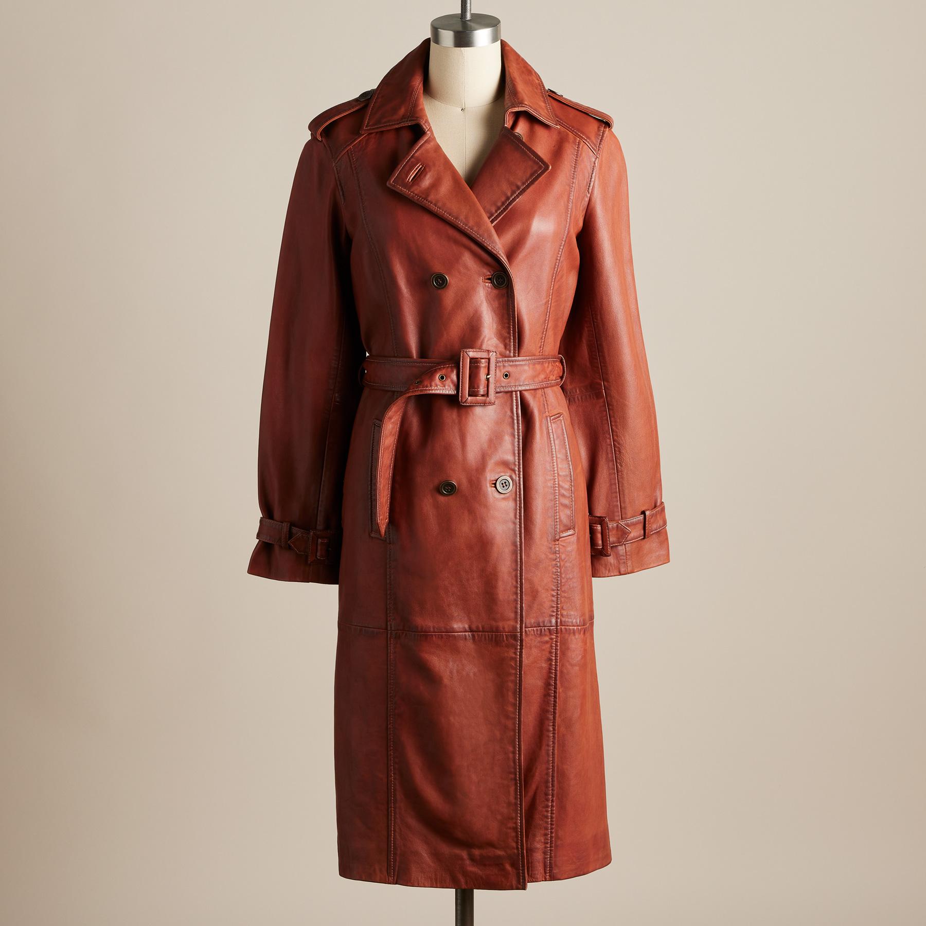 Premium Araminta Leather Trench Coat