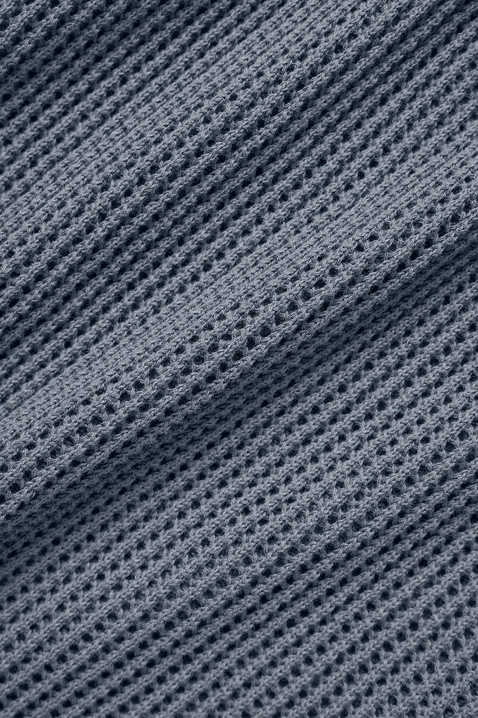 Premium Open-Knit Polo - Steel Grey