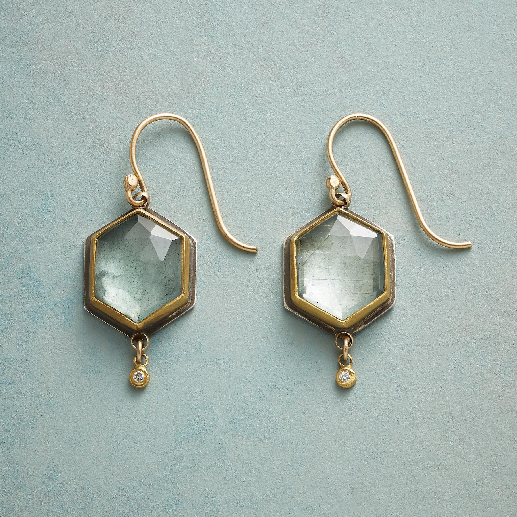 Premium Beguiling Moss Aquamarine Earrings