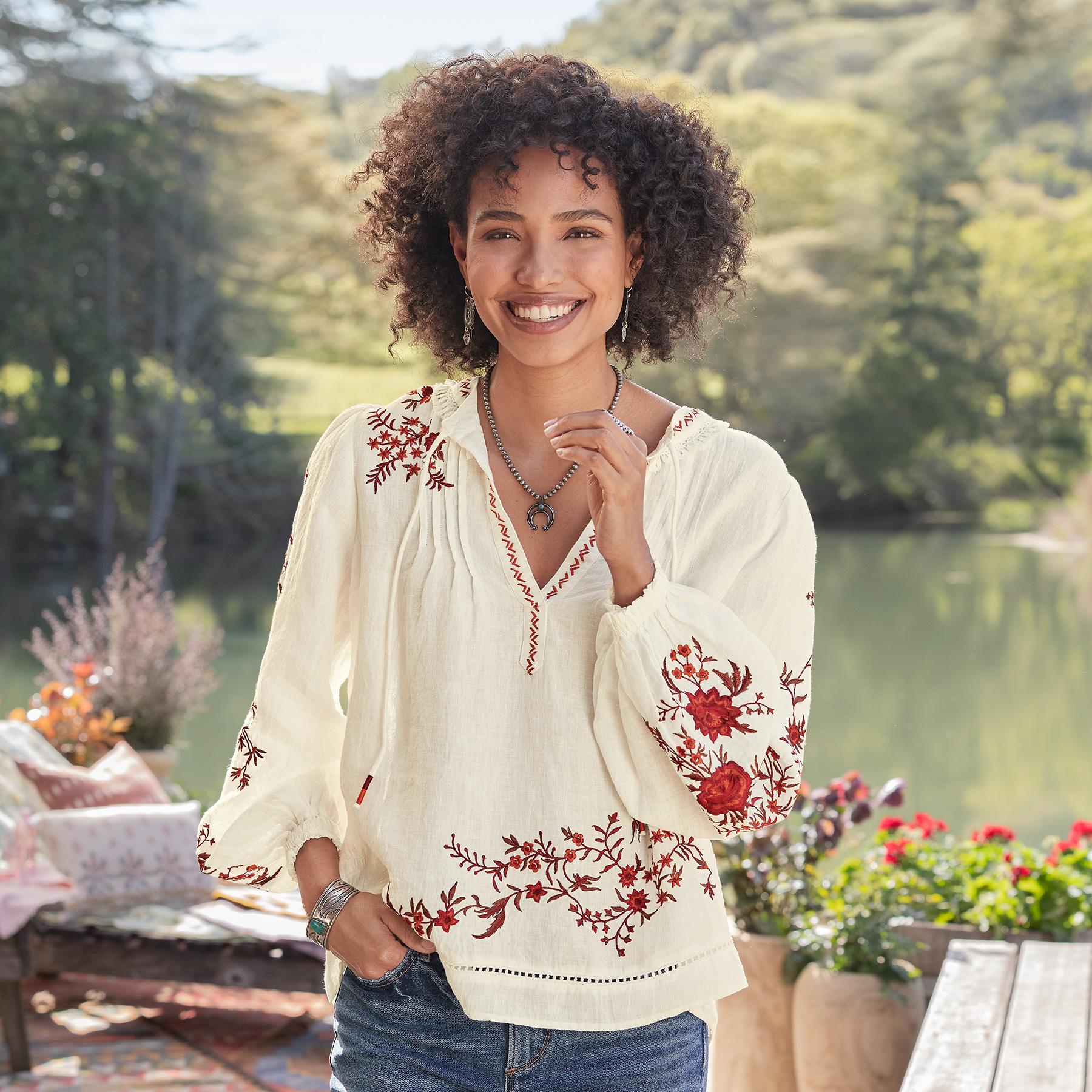 Premium Geraldine Floral Petite Top