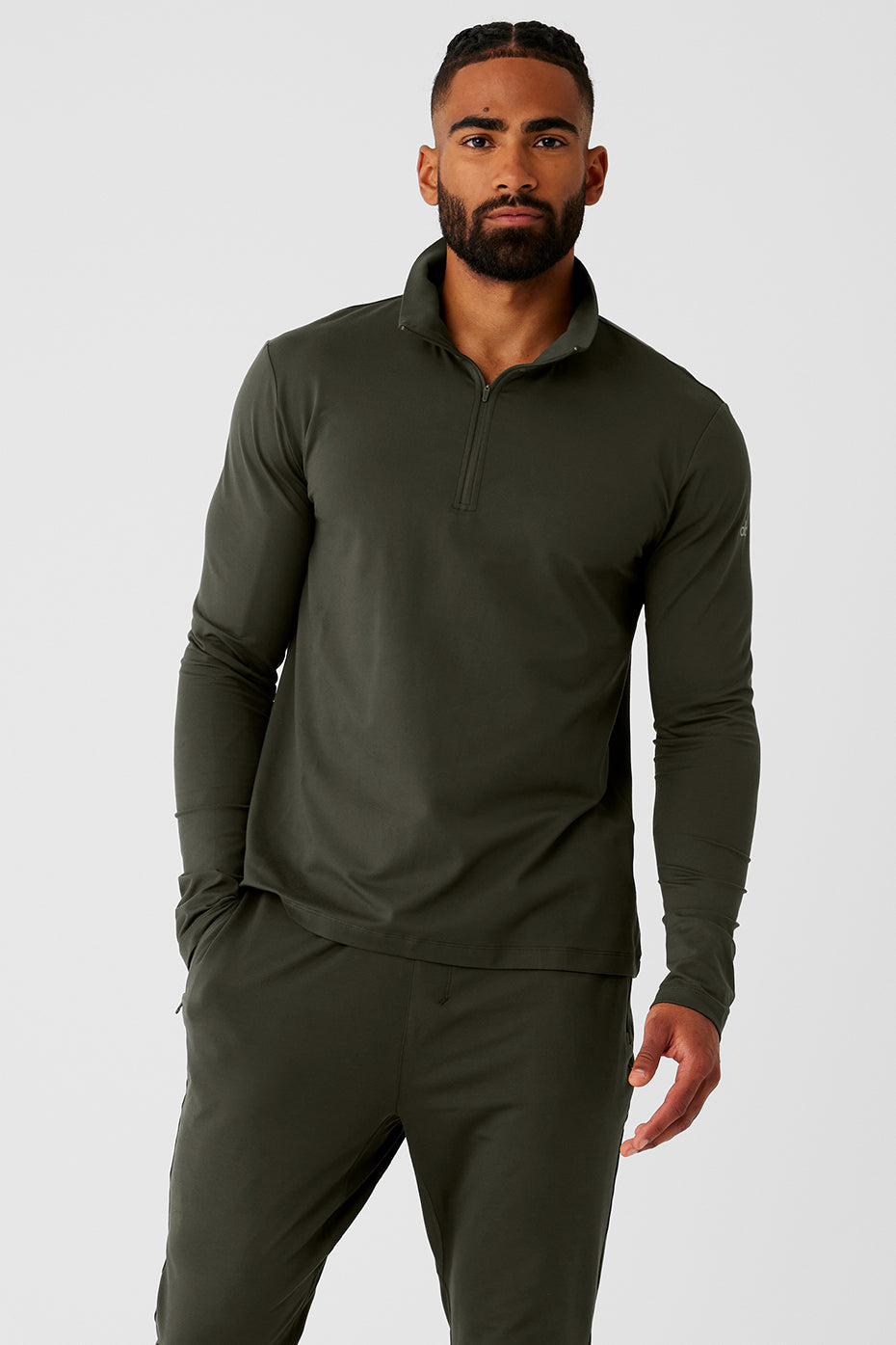 Ultimate Conquer 1/4 Zip Reform Long Sleeve - Stealth Green