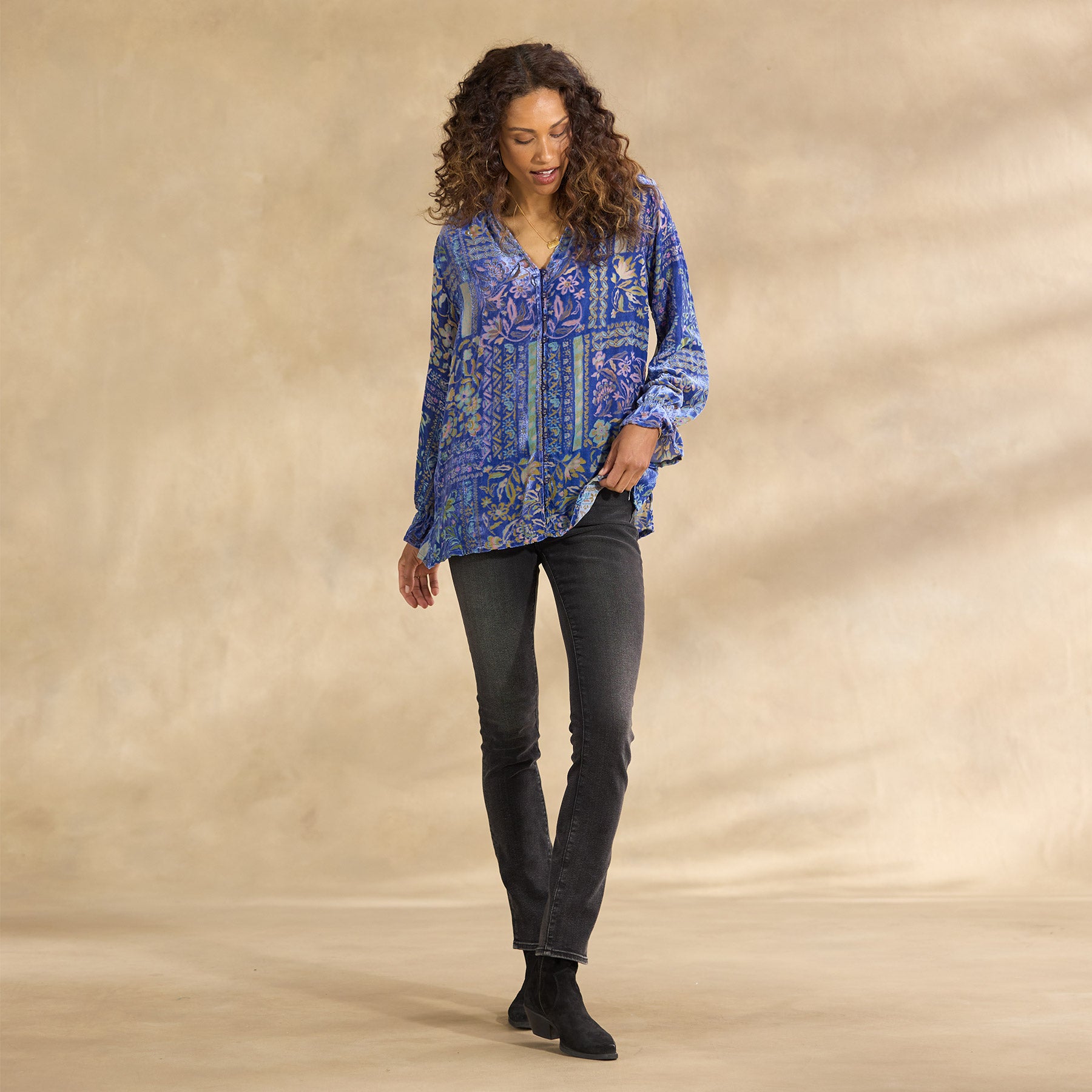 Premium Joasie Burnout Velvet Petite Top