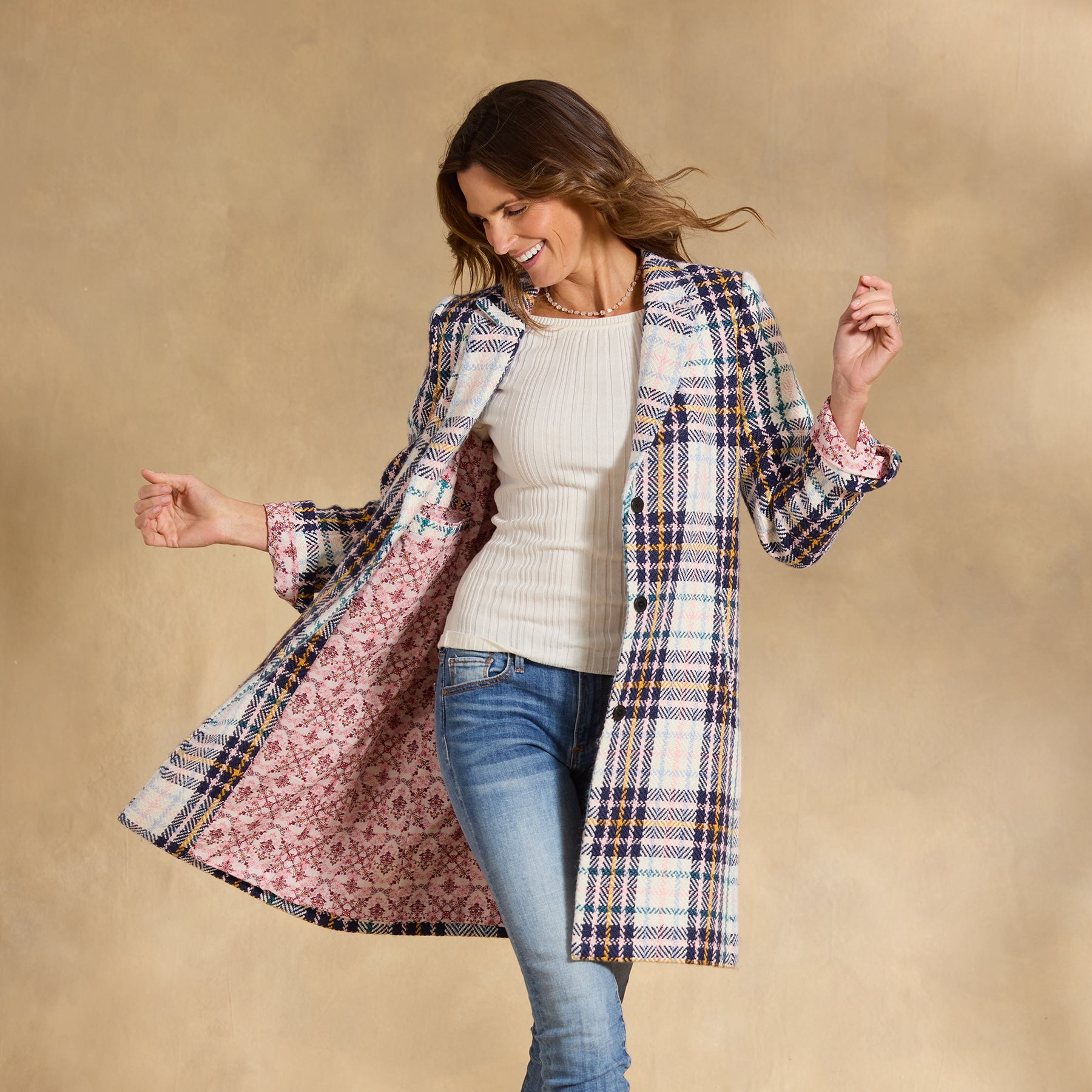 Premium Delilah Plaid Coat